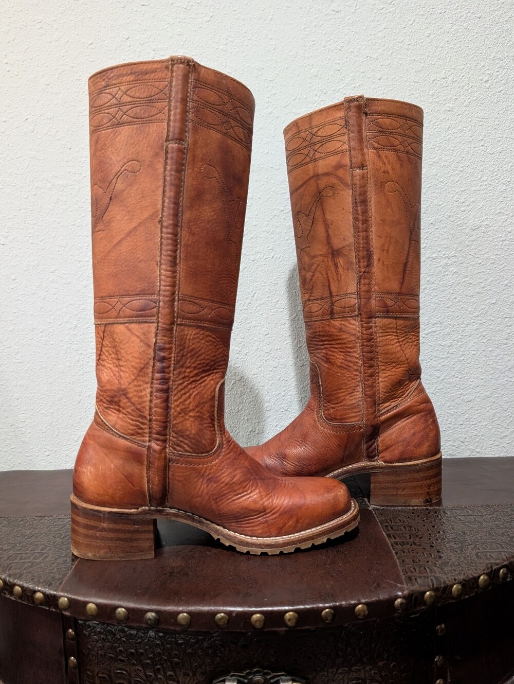FRYE Campus Horse stitching Boots Size 7 Women's - Picture 11 of 16